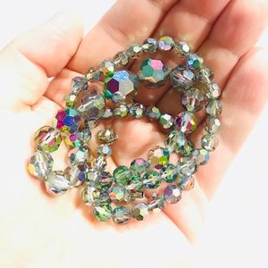 Vintage antique Hungarian Crystal Beaded Necklace